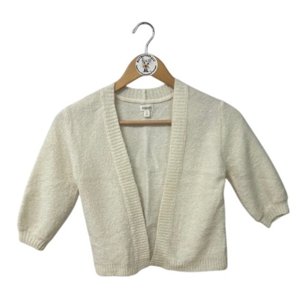 Gymboree Cream Textured Knit Cropped Cardigan Sweater 4T‎ 5T 6 Girls